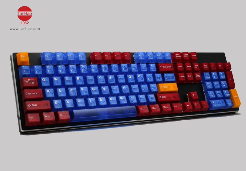 Tai-Hao 104 Key ABS-Cubic Keycaps - Orz I Blue - أكسسوار لوحة مفاتيح